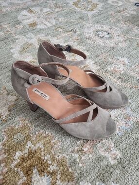 Paul Green Suede Peep-Toe Heels